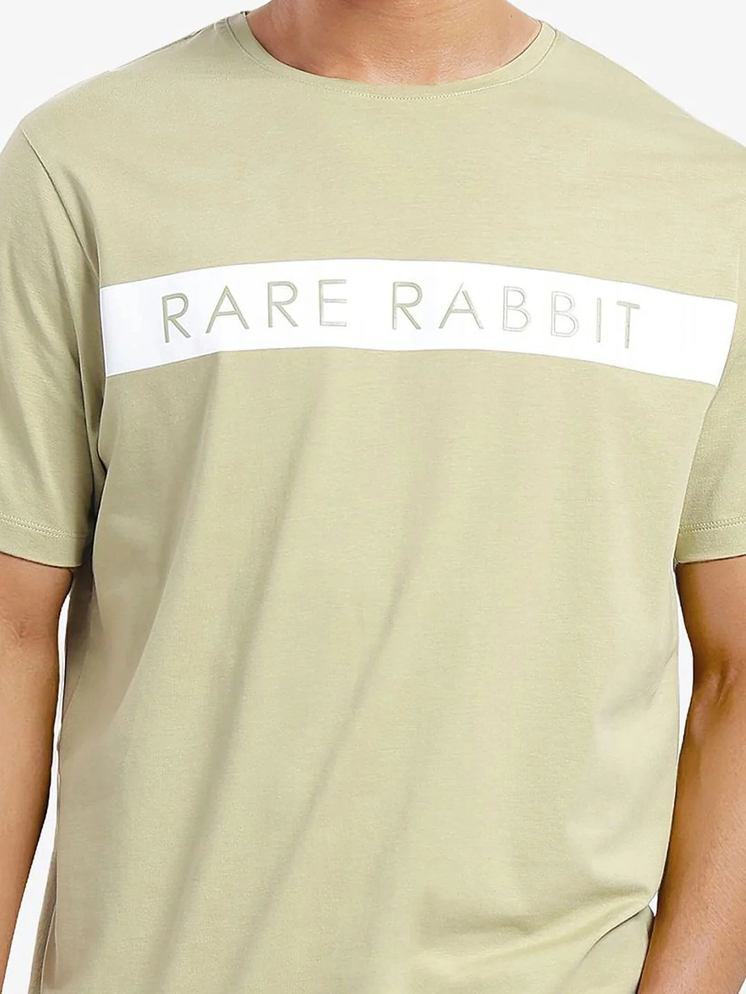 RARE RABBIT Men Typography Printed Round Neck Cotton T-shirt - Image 2