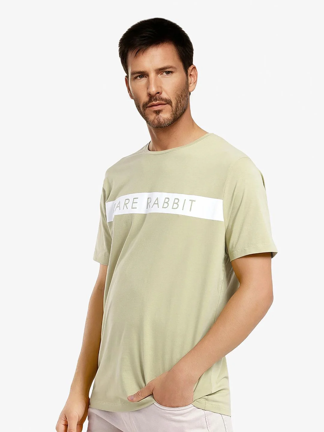 RARE RABBIT Men Typography Printed Round Neck Cotton T-shirt - Image 5