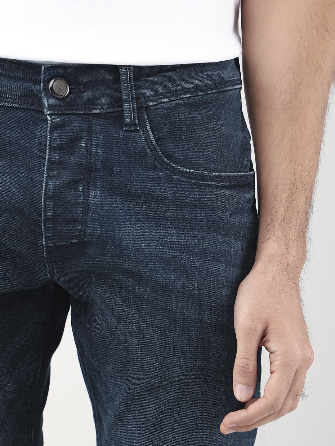 RARE RABBIT Men Yoshi Regular Fit Mid-Rise Cotton Jeans - Image 7