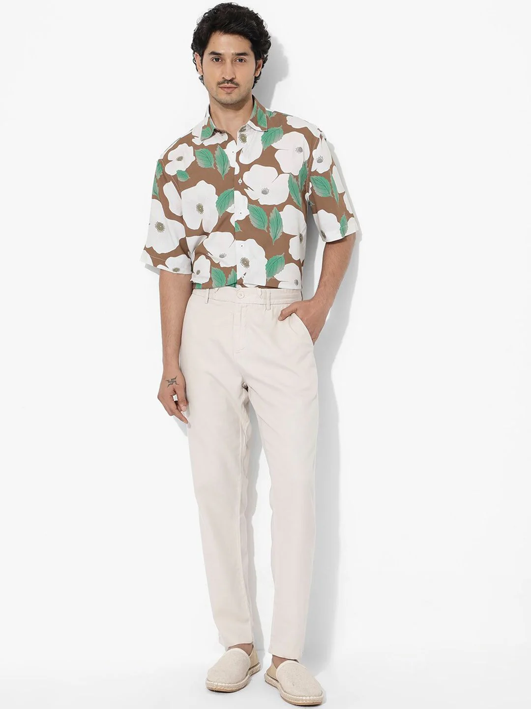 RARE RABBIT Men Yuki Boxy Opaque Floral Printed Shirt - Image 6