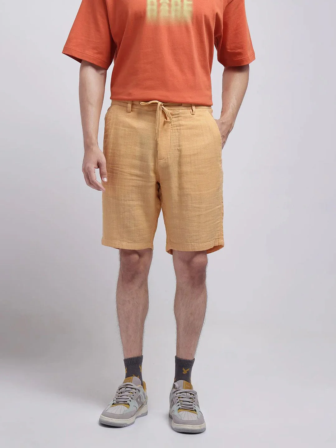 RARE RABBIT PINTO-25  Men Cotton Mid-Rise Regular Fit Shorts - Image 6