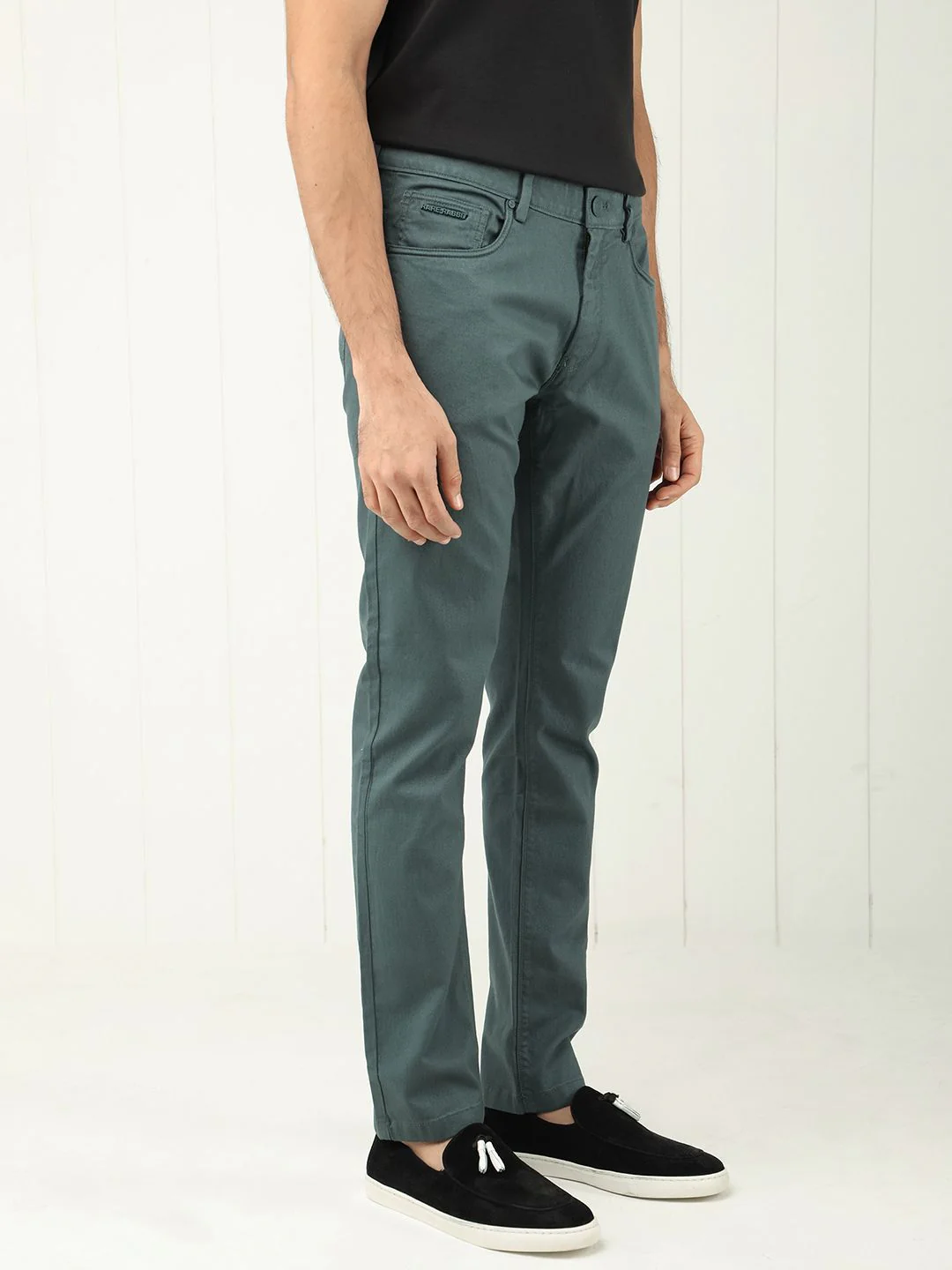 RARE RABBIT Poke Slim Fit Mid-Rise Cotton Trouser - Image 2