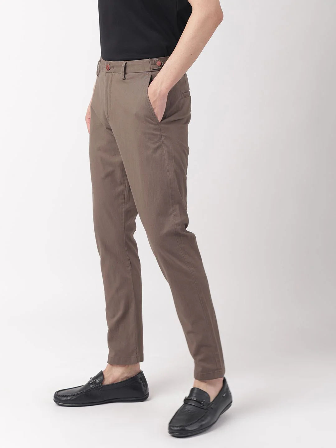 RARE RABBIT Trans Mid-Rise Slim Fit Pleated Cotton Trouser - Image 3