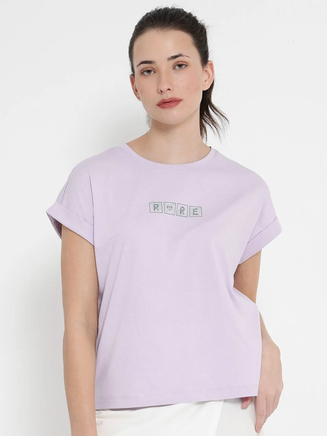 RAREISM Alexy Typography Printed Extended Sleeves Round Neck T-shirt - Image 2