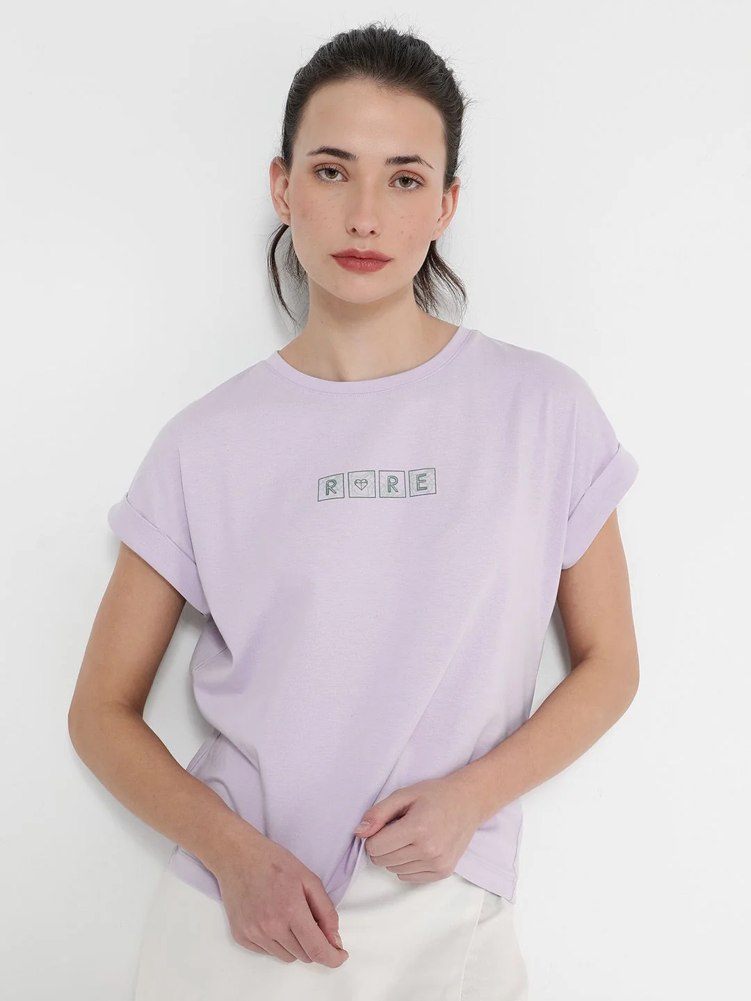 RAREISM Alexy Typography Printed Extended Sleeves Round Neck T-shirt - Image 7