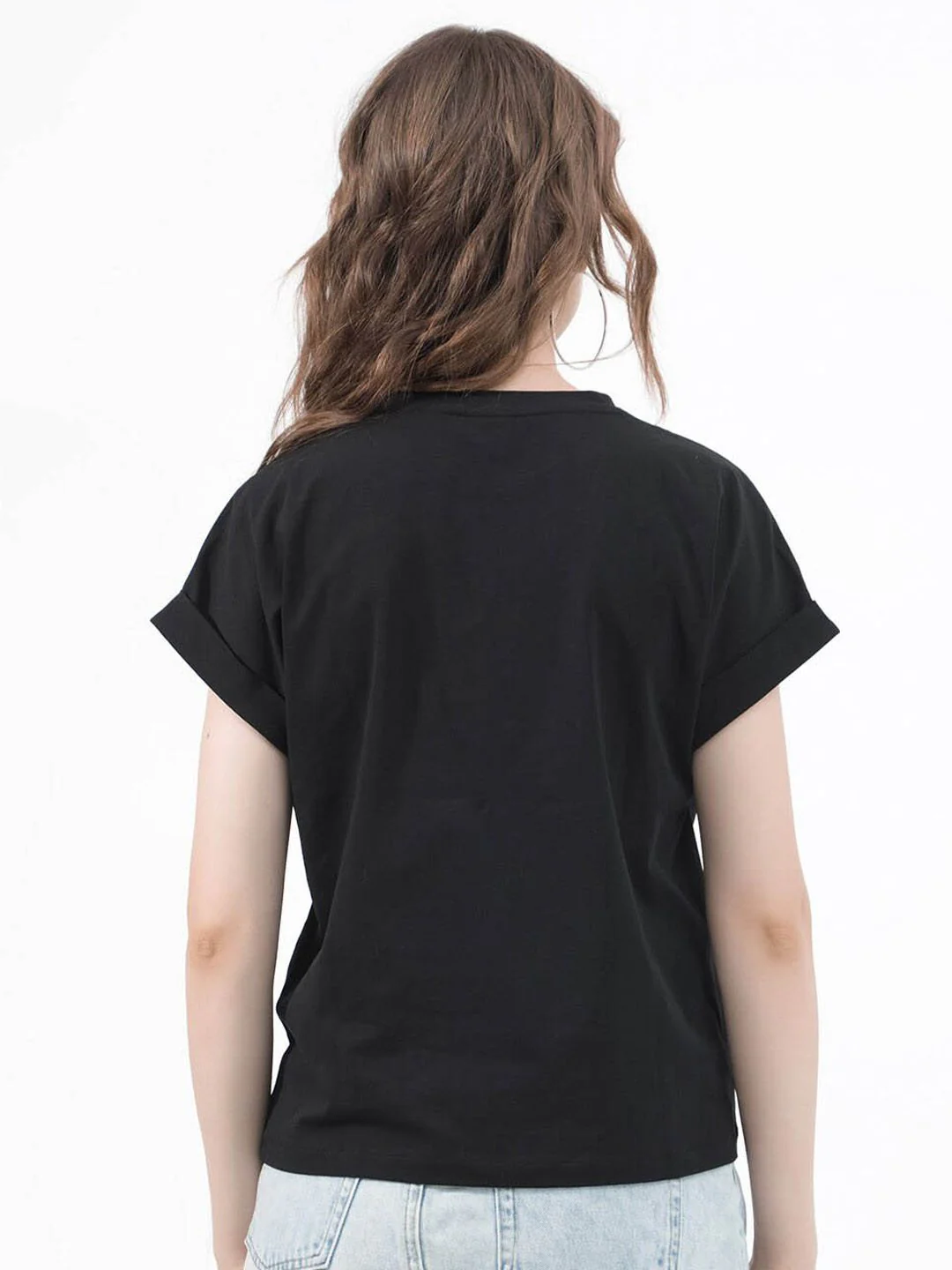 RAREISM BOCATO Graphic Printed Extended Sleeves Cotton Crop T-shirt - Image 4
