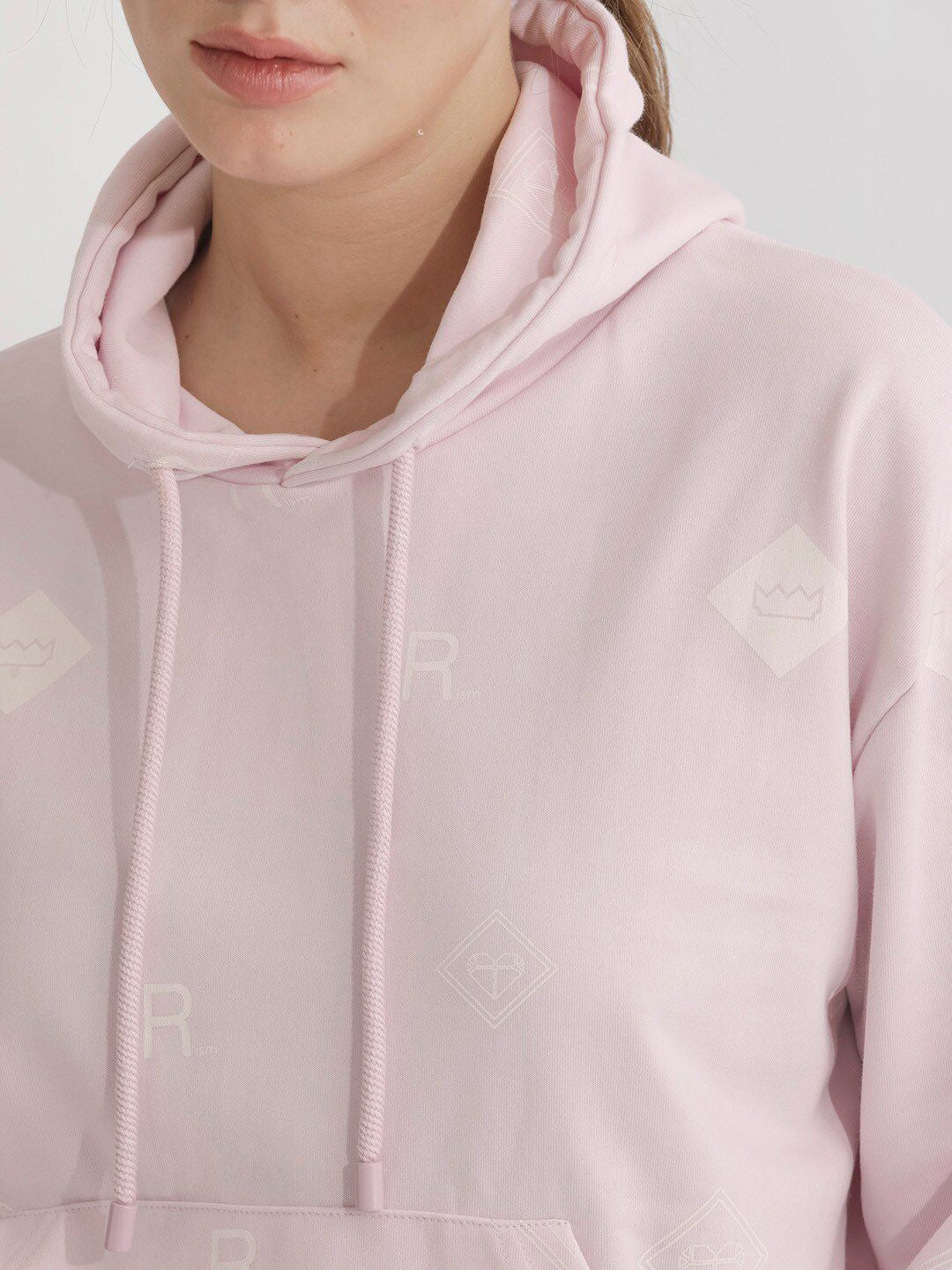 RAREISM Conversational Printed Hooded Cotton Pullover Sweatshirt - Image 2