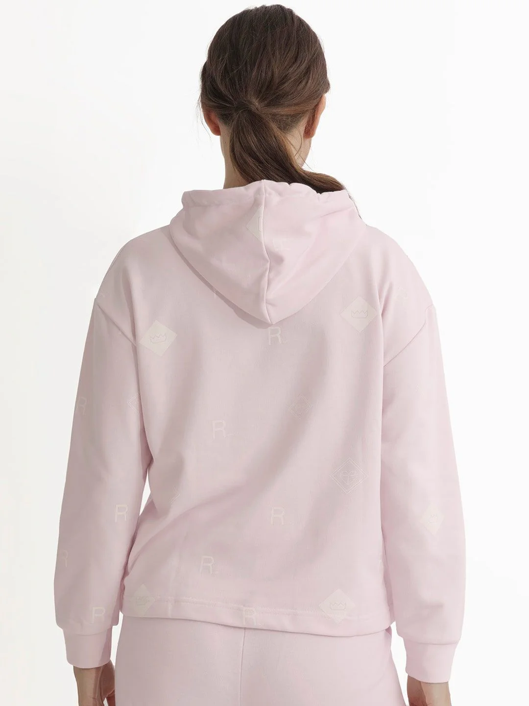 RAREISM Conversational Printed Hooded Cotton Pullover Sweatshirt - Image 4