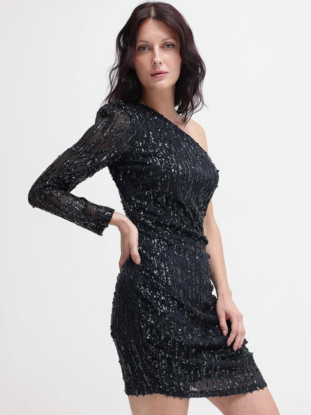 RAREISM Embellished Bodycon Cotton Mini Dress - Image 3
