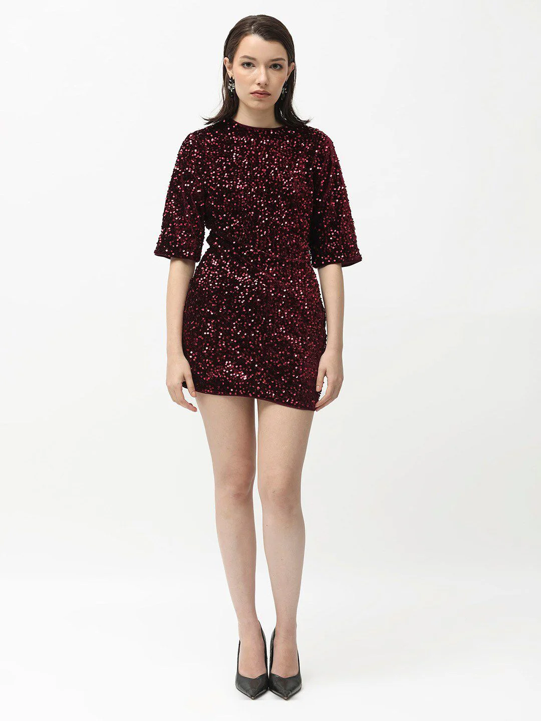 RAREISM Embellished Sequinned Sheath Mini Dress