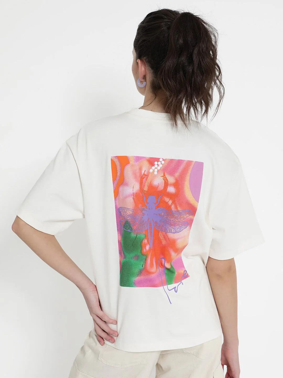 RAREISM ENRIQUE Round Neck Drop-Shoulder Sleeves Cotton Relaxed Fit T-shirt - Image 2