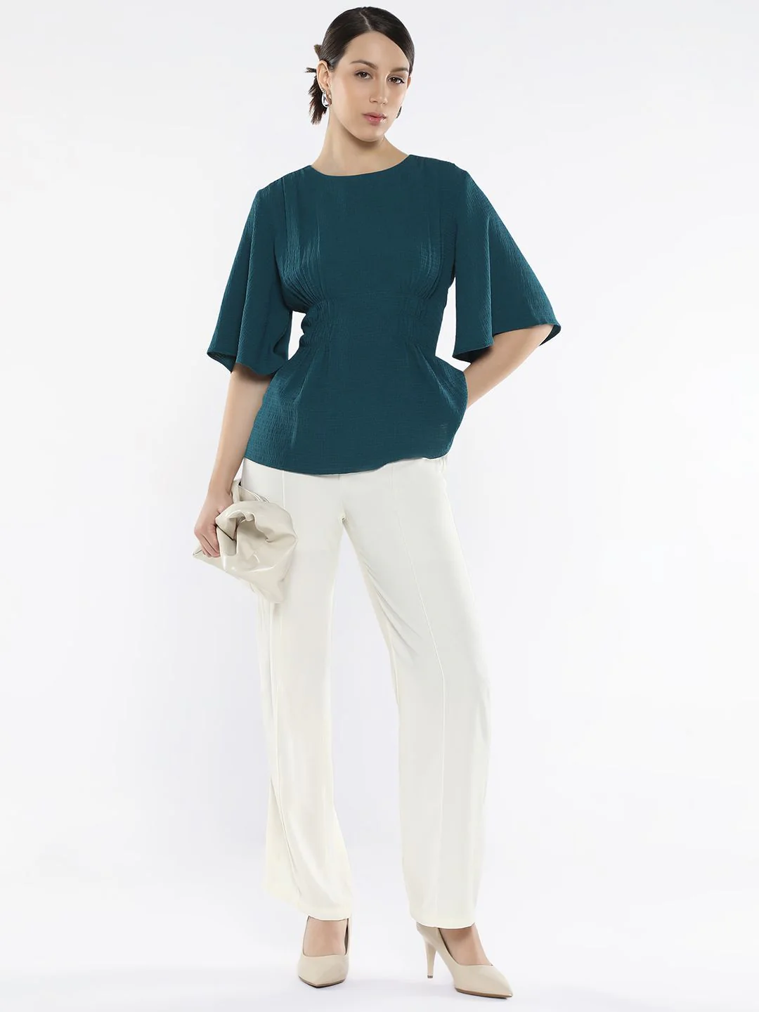 RAREISM Flared Sleeve Cotton Top