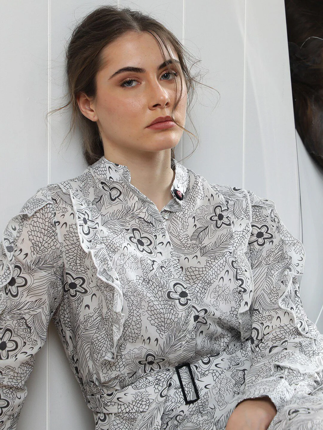 RAREISM Floral Midi Belted Shirt Dress - Image 2
