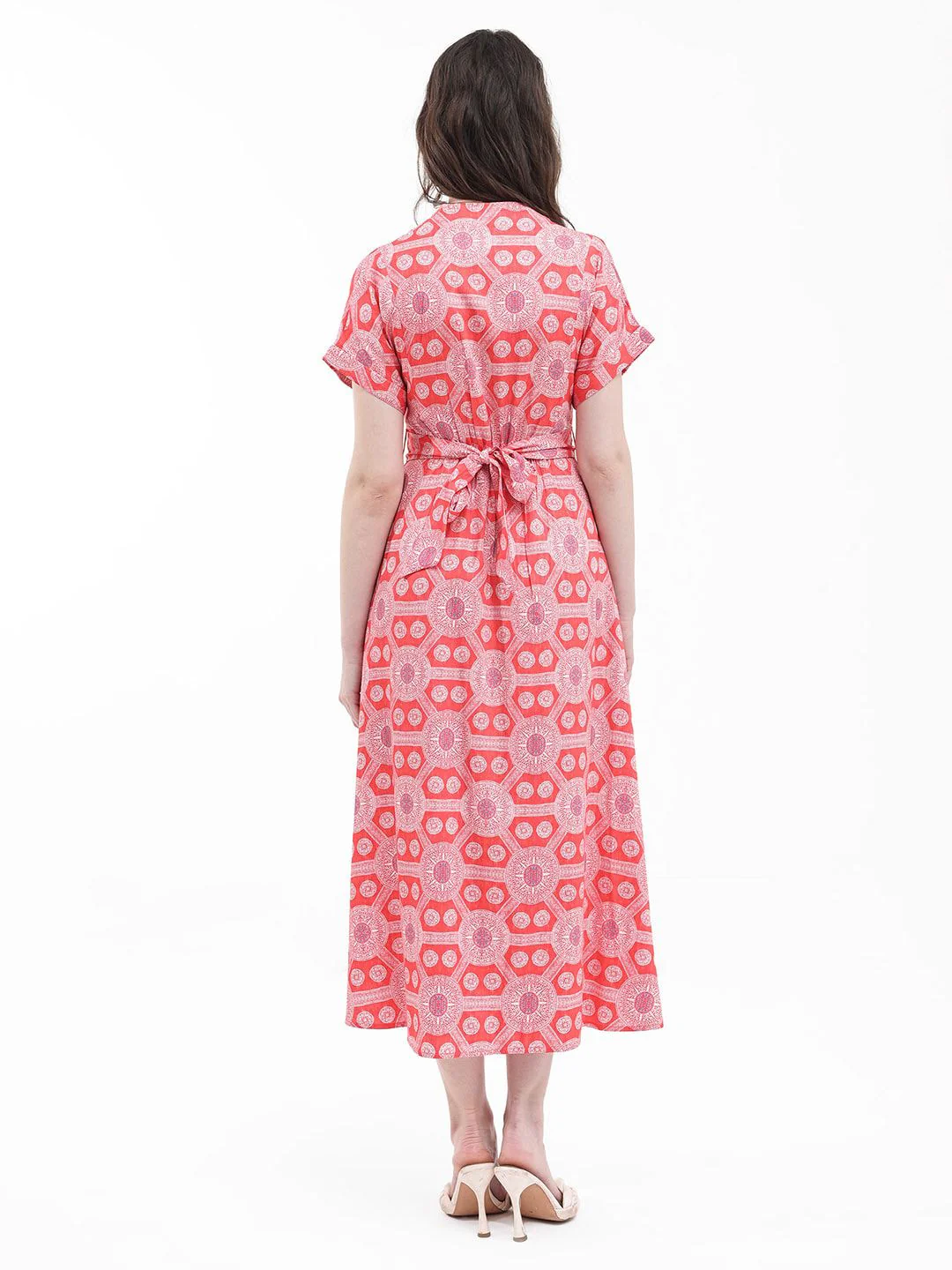 RAREISM Floral Print Fit & Flare Midi Dress - Image 4