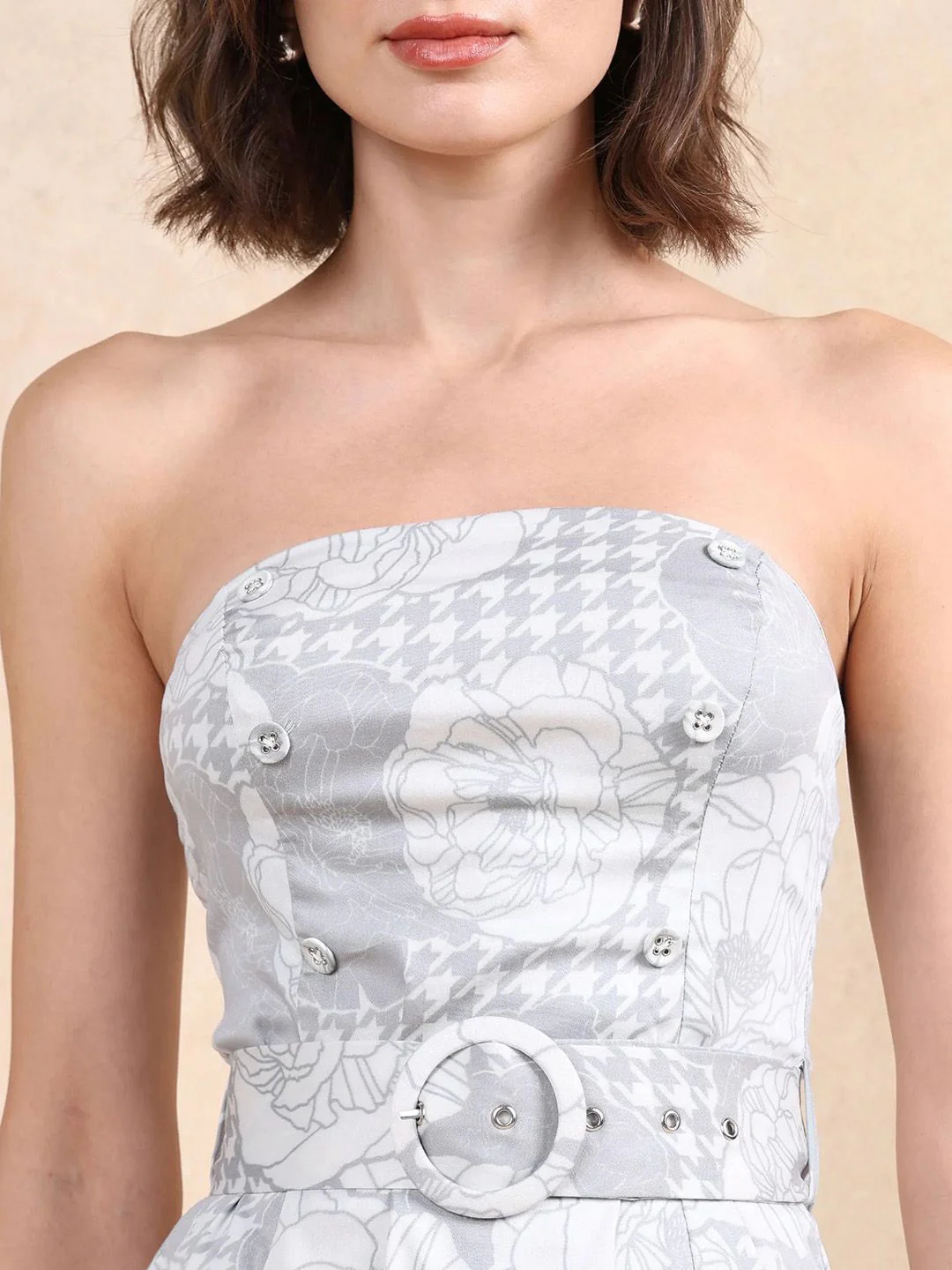 RAREISM Floral Printed Bandeau Midi Dress - Image 3