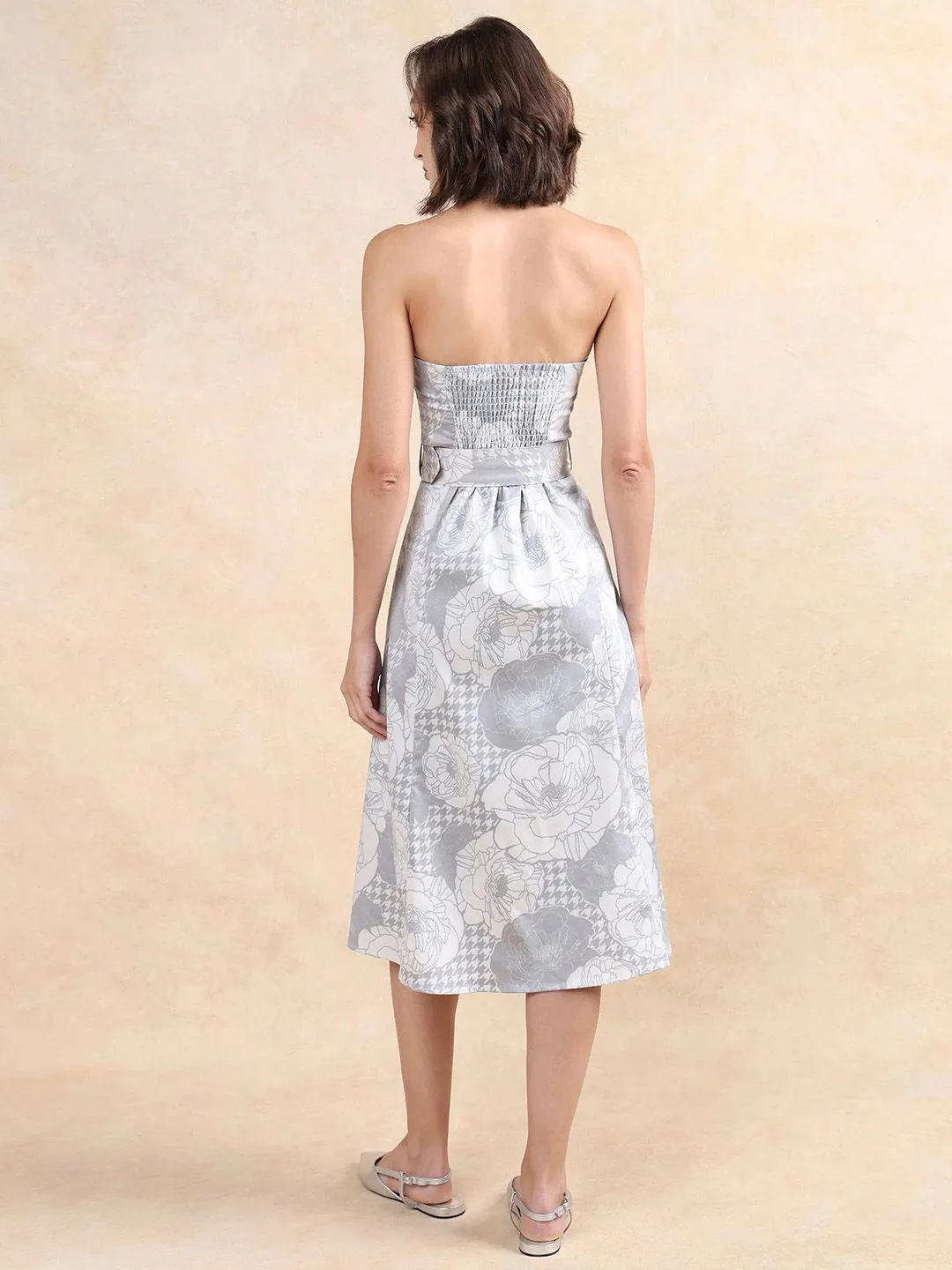 RAREISM Floral Printed Bandeau Midi Dress - Image 4