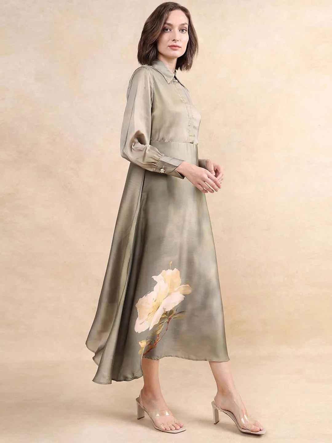 RAREISM Floral Printed Fit & Flare Midi Dress - Image 3
