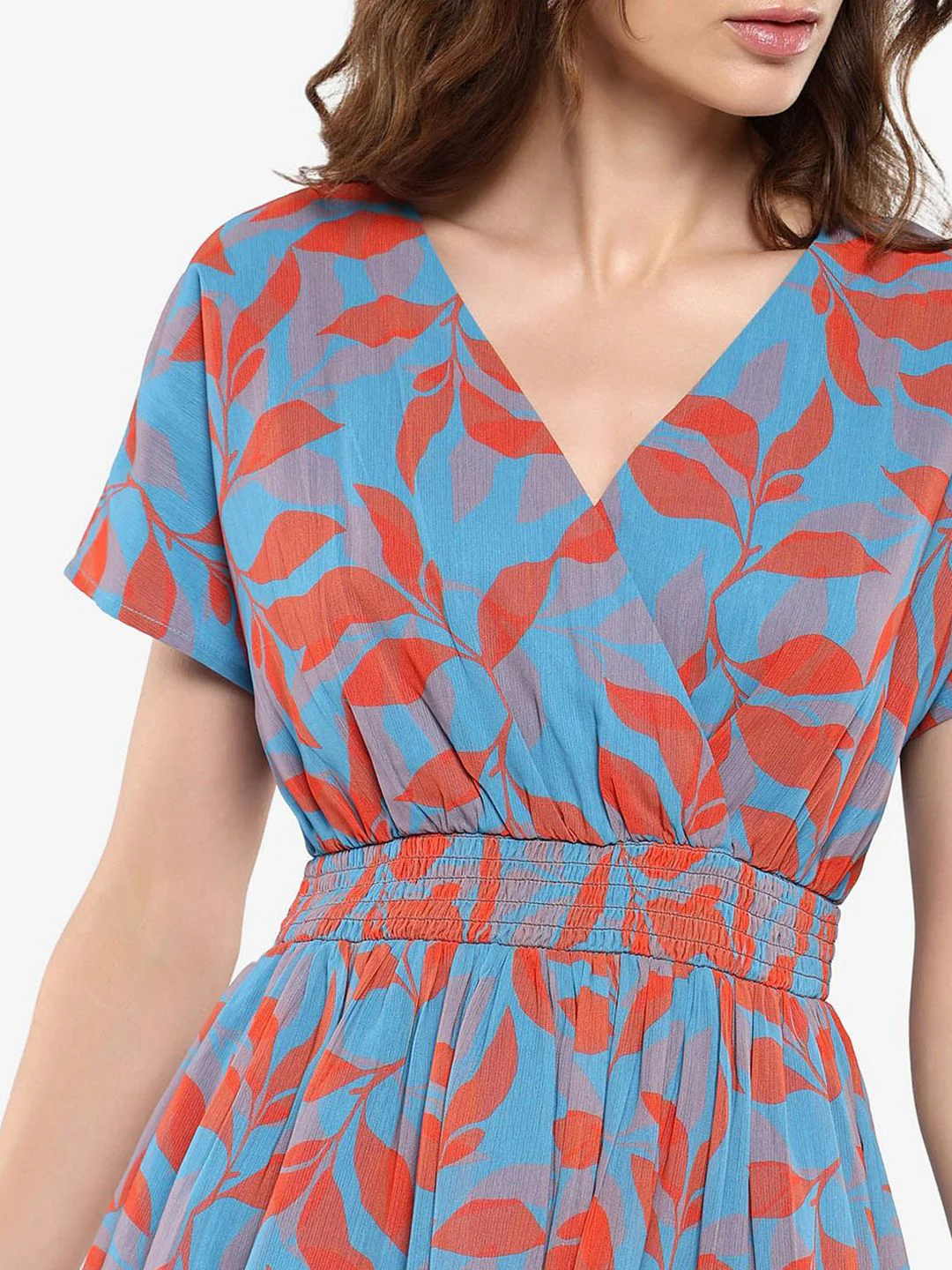 RAREISM Floral Printed V-Neck Fit & Flare Dress - Image 2