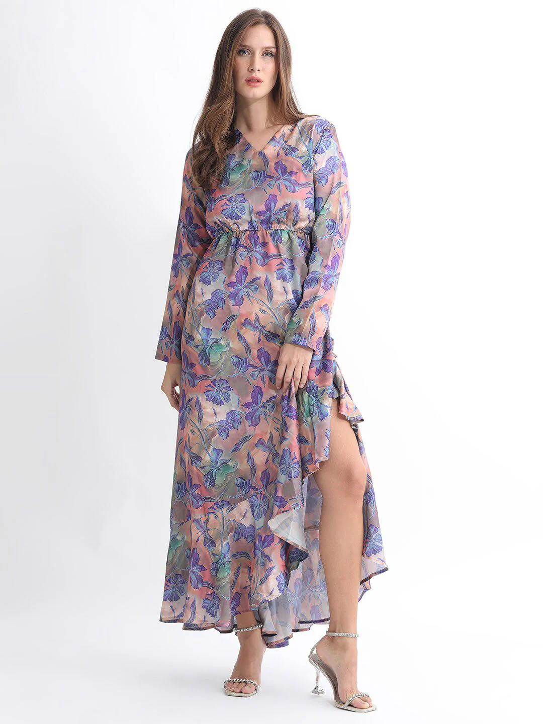RAREISM Floral Printed V-Neck Maxi Dress - Image 3