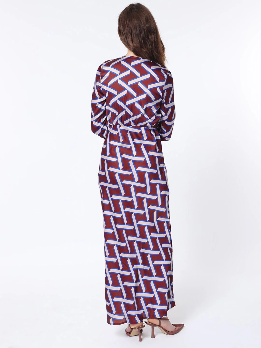 RAREISM Geo Print Overlap Front Maxi Dress - Image 5