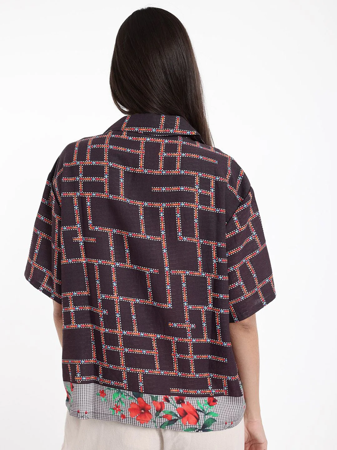 RAREISM Geometric Print Cotton Top - Image 4