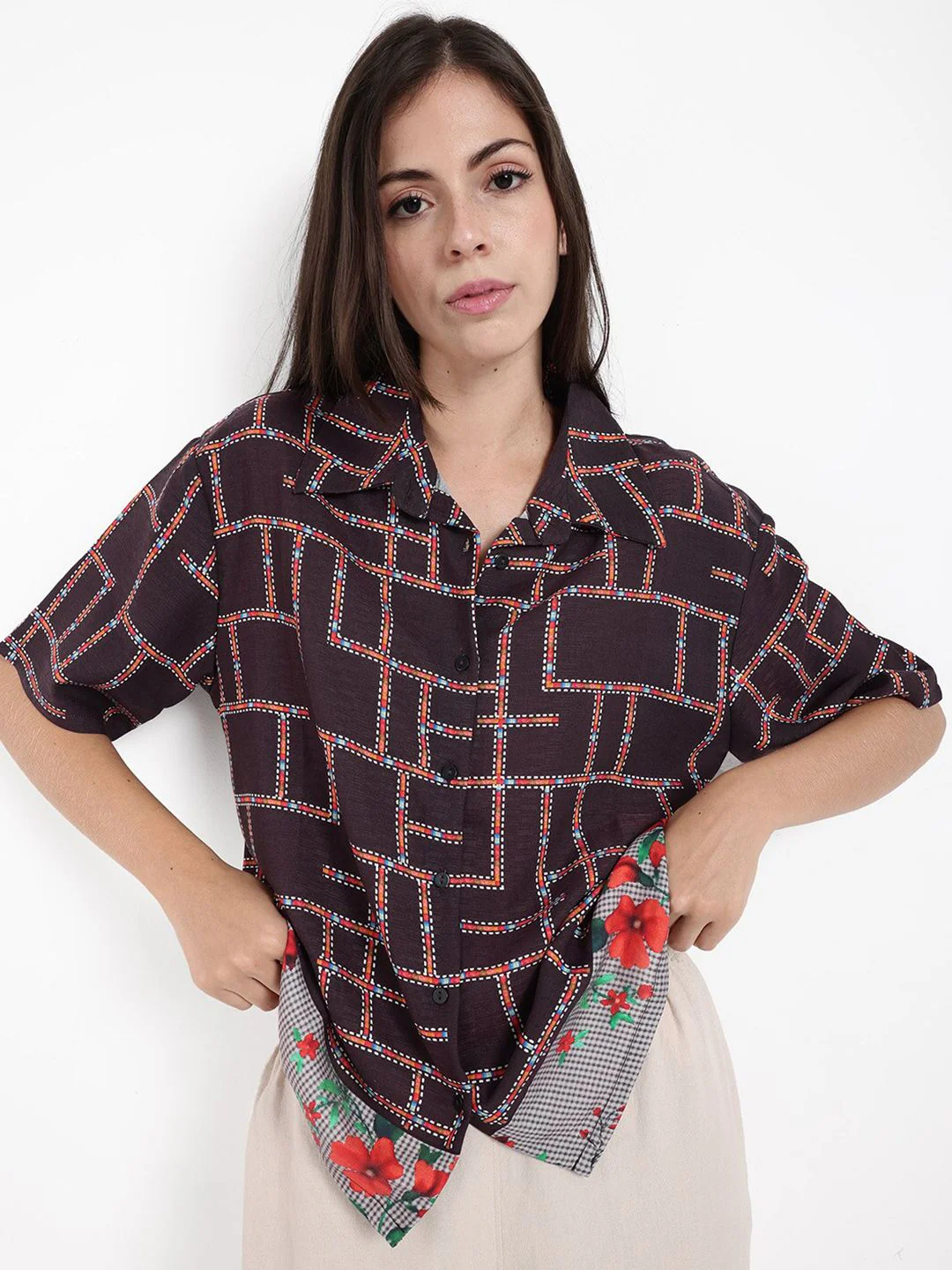RAREISM Geometric Print Cotton Top - Image 7