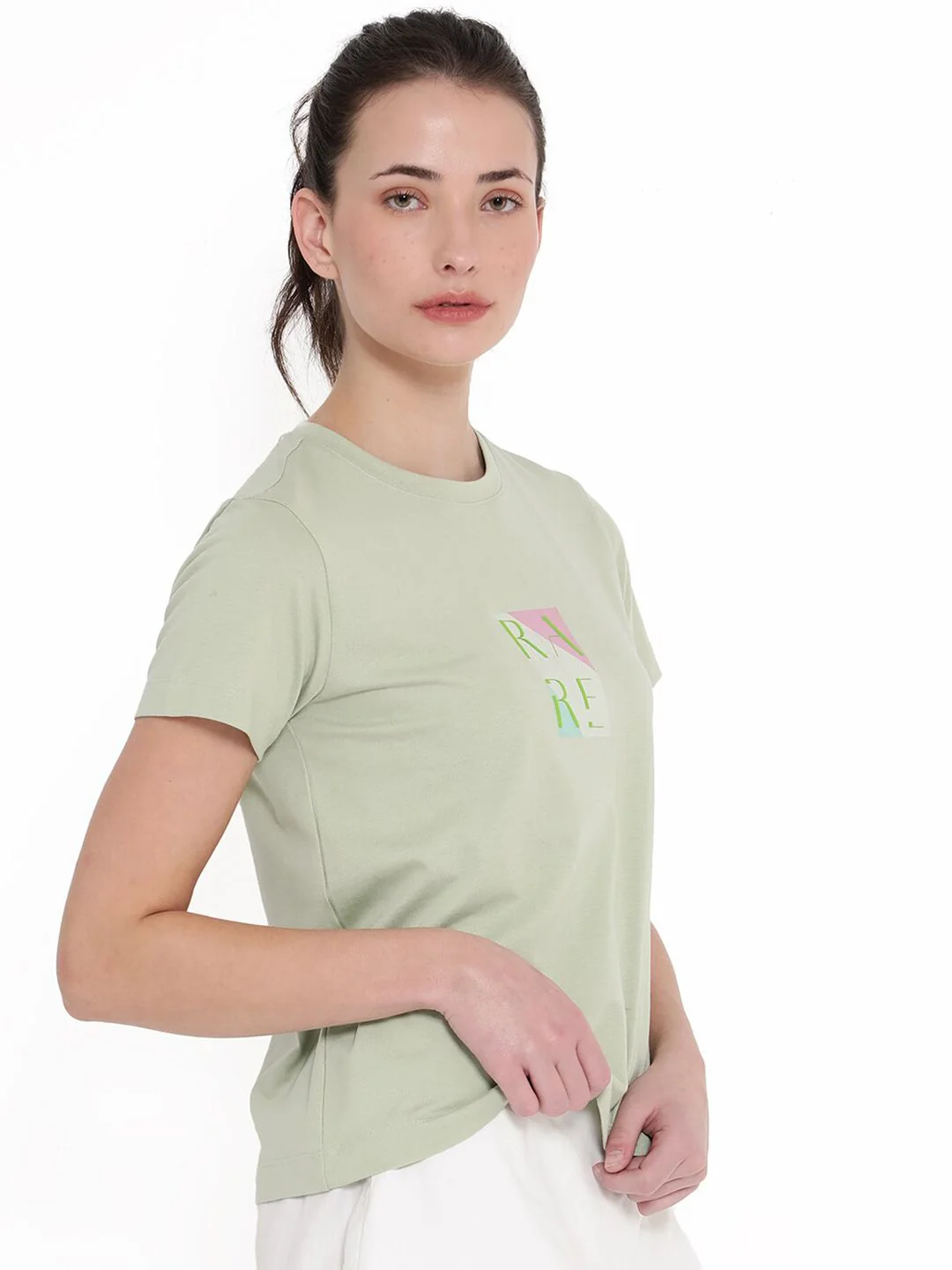 RAREISM HANNA Round Shaped Short Sleeves Cotton T-shirt - Image 5