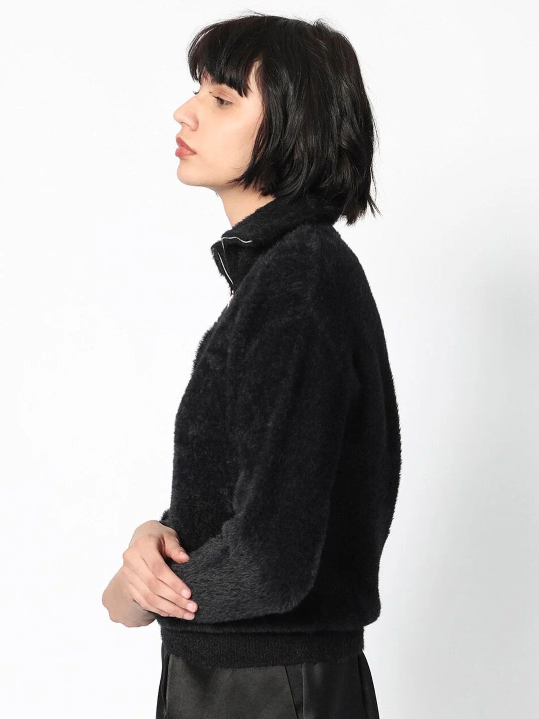 RAREISM Henley Neck Faux Fur Pullover - Image 5