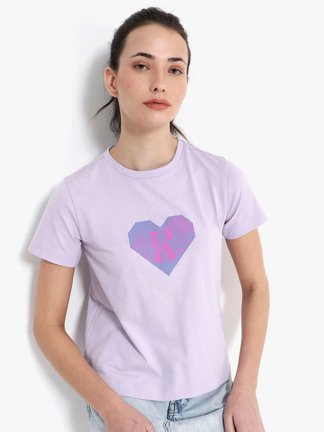 RAREISM Lee Graphic Printed Round Neck Cotton T-shirt - Image 2