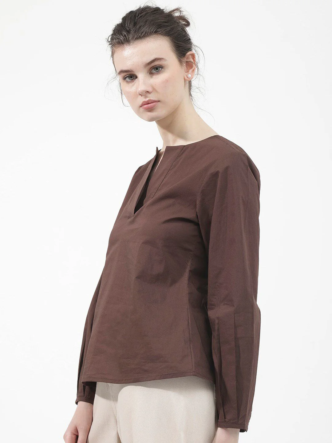 RAREISM Notch Neck Cotton Top - Image 5