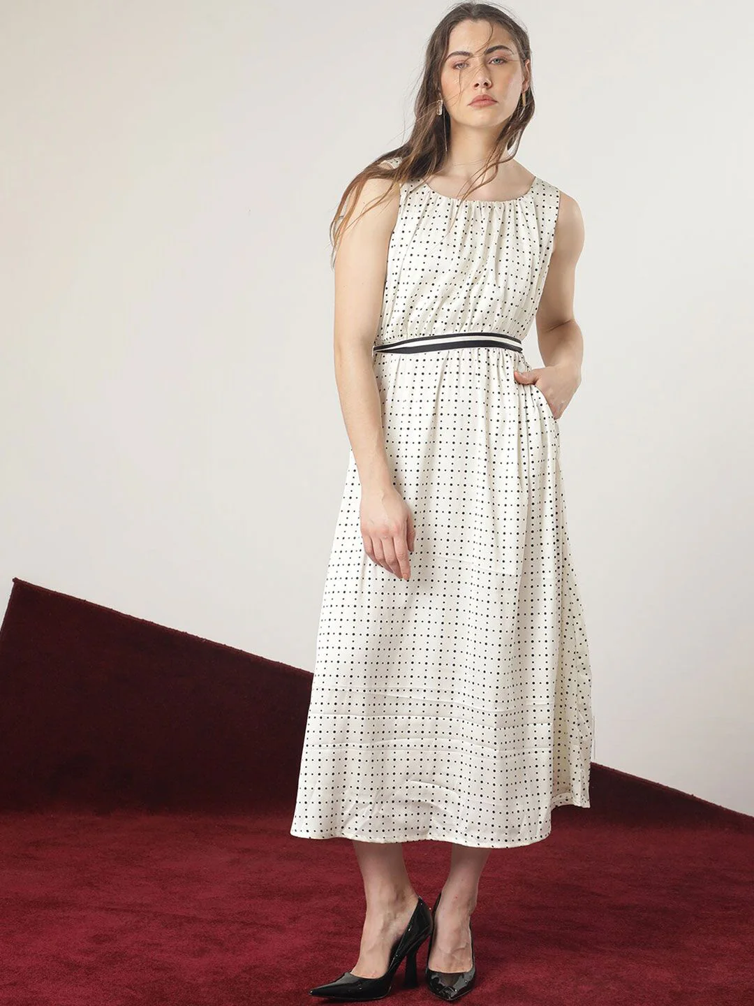 RAREISM Print A-Line Midi Dress - Image 3