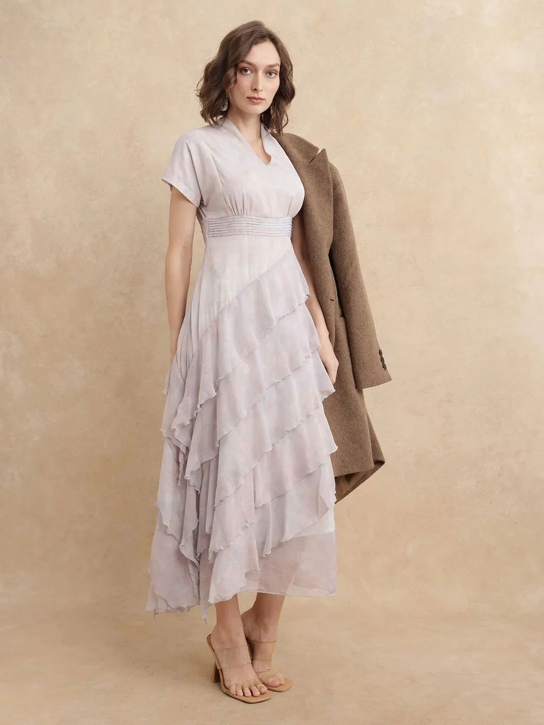 RAREISM Print A-Line Midi Dress - Image 4