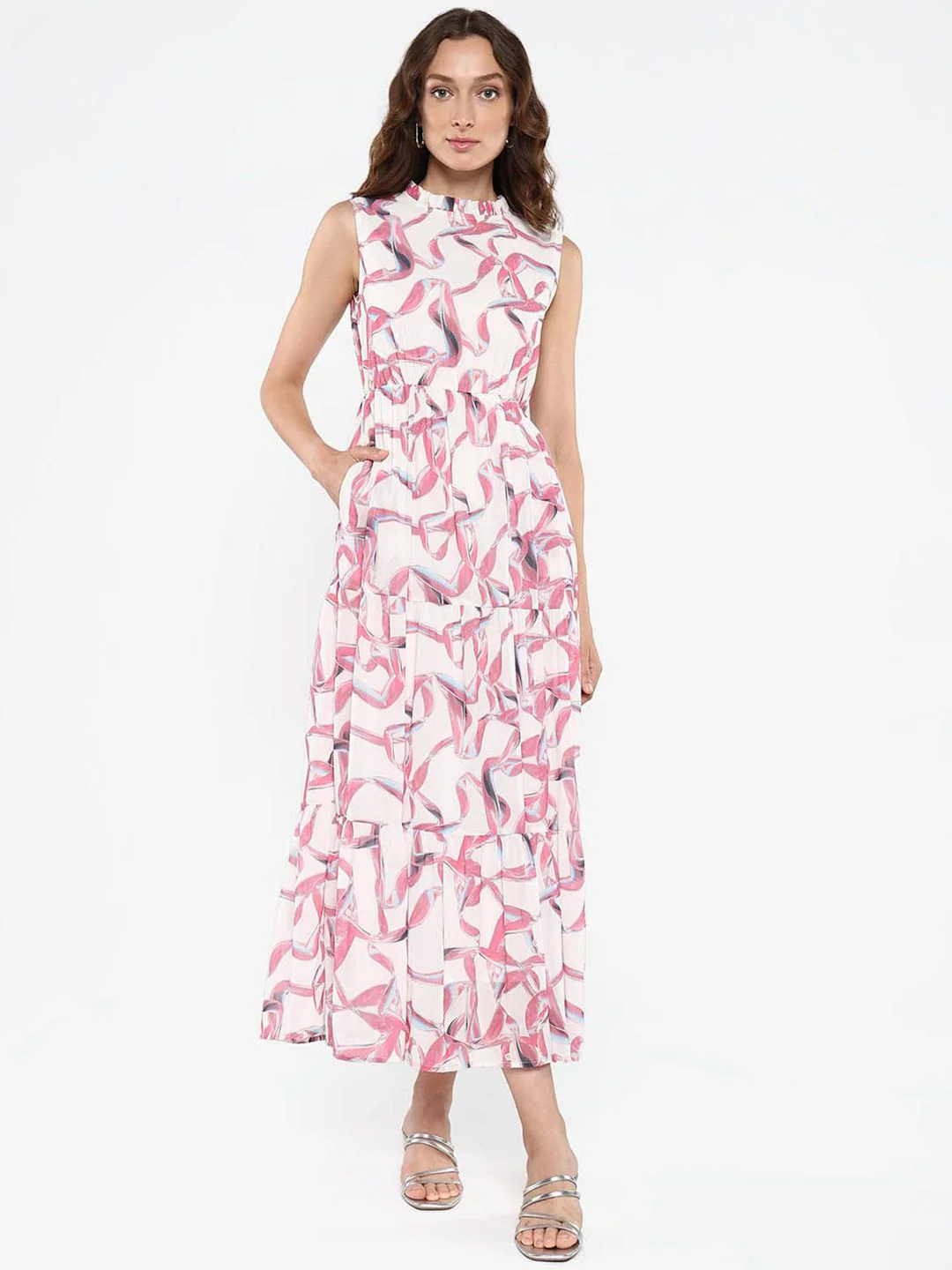 RAREISM Printed Fit & Flare Midi Dress