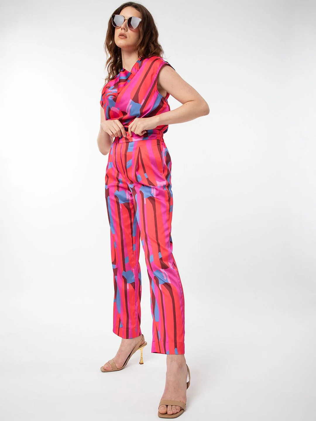 RAREISM Printed Satin Pleated Trousers - Image 3