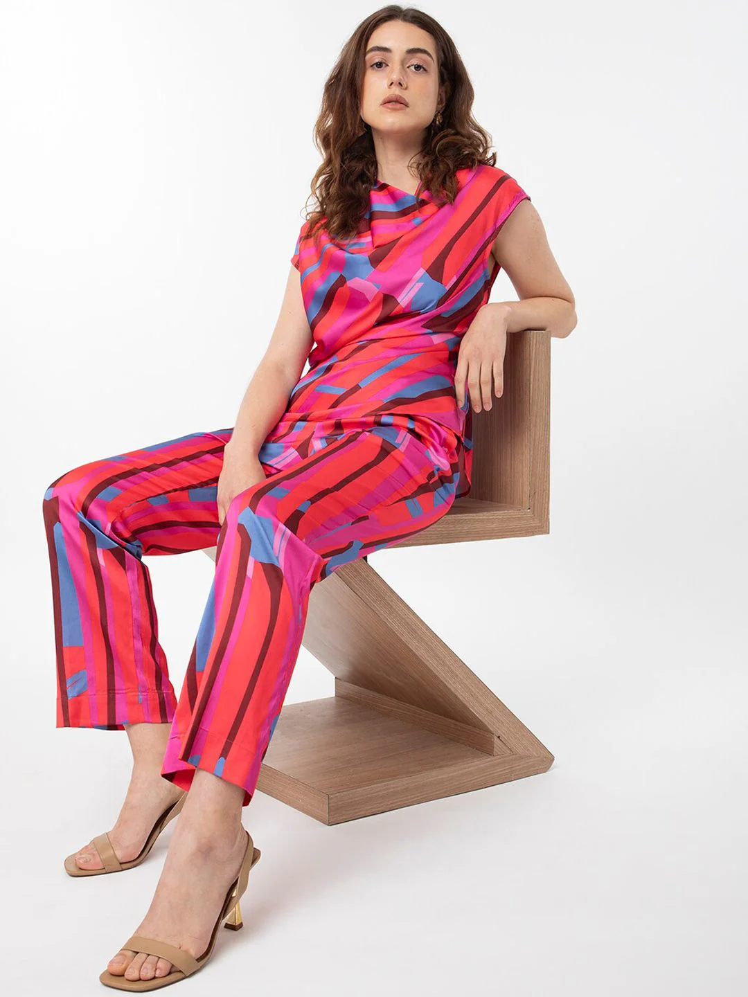 RAREISM Printed Satin Pleated Trousers - Image 5