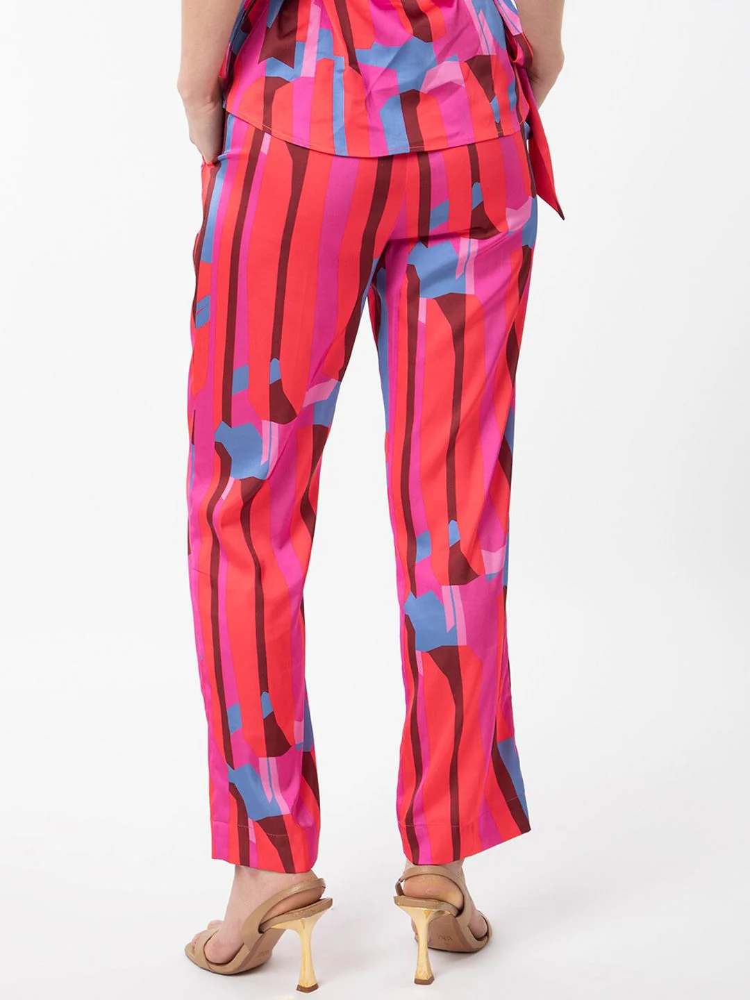 RAREISM Printed Satin Pleated Trousers - Image 6
