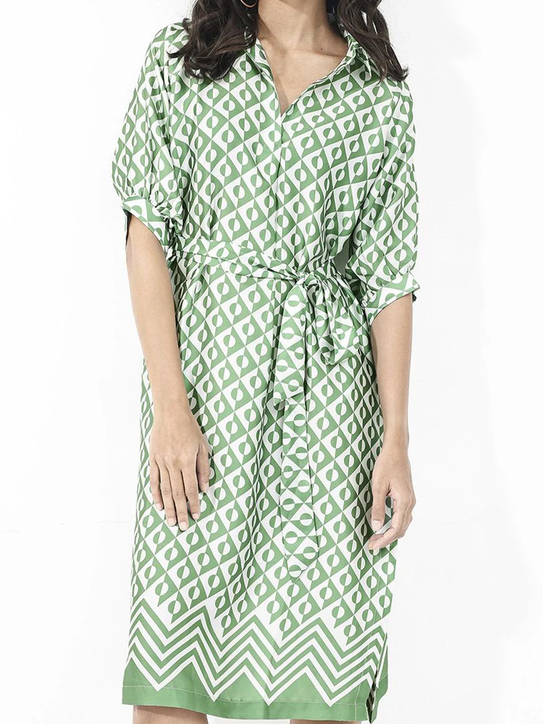 RAREISM Printed Shirt Midi Dress - Image 2