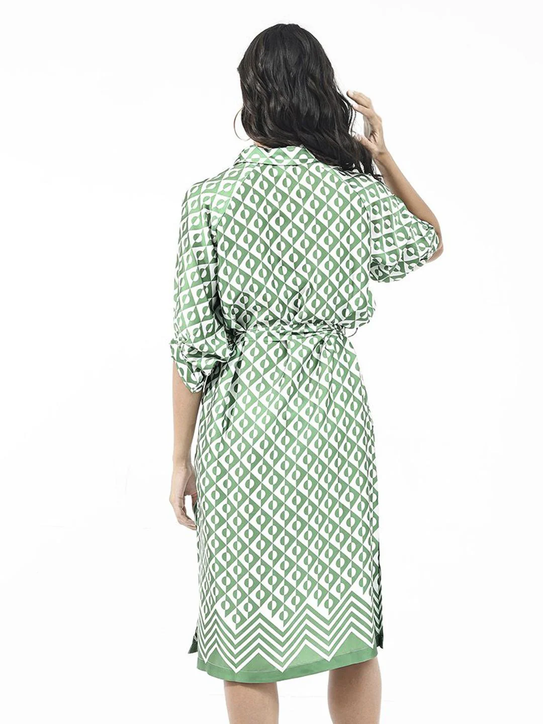 RAREISM Printed Shirt Midi Dress - Image 4