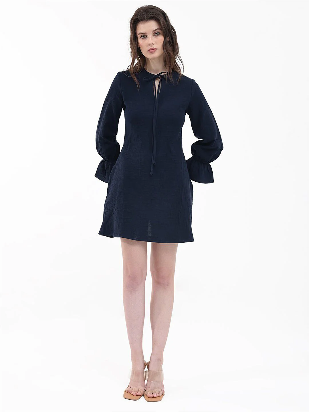 RAREISM Puff Sleeve A-Line Dress