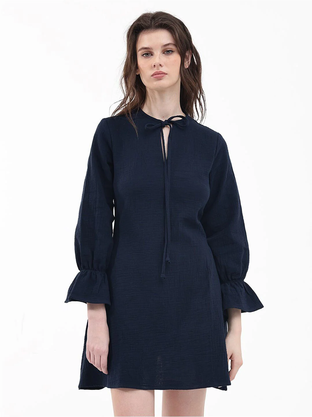 RAREISM Puff Sleeve A-Line Dress - Image 6