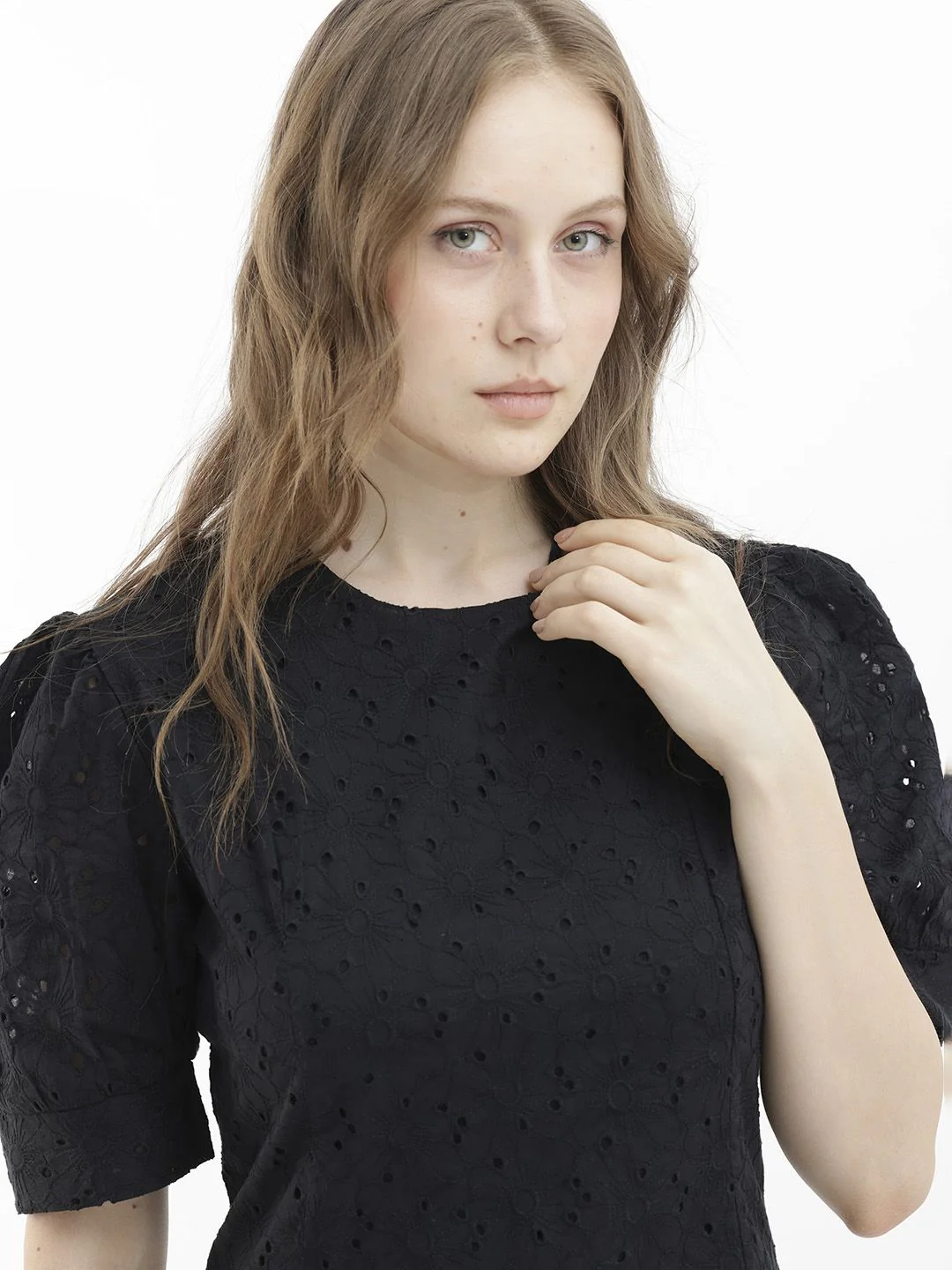 RAREISM Puff Sleeve Cotton Sheath Mini Dress - Image 2
