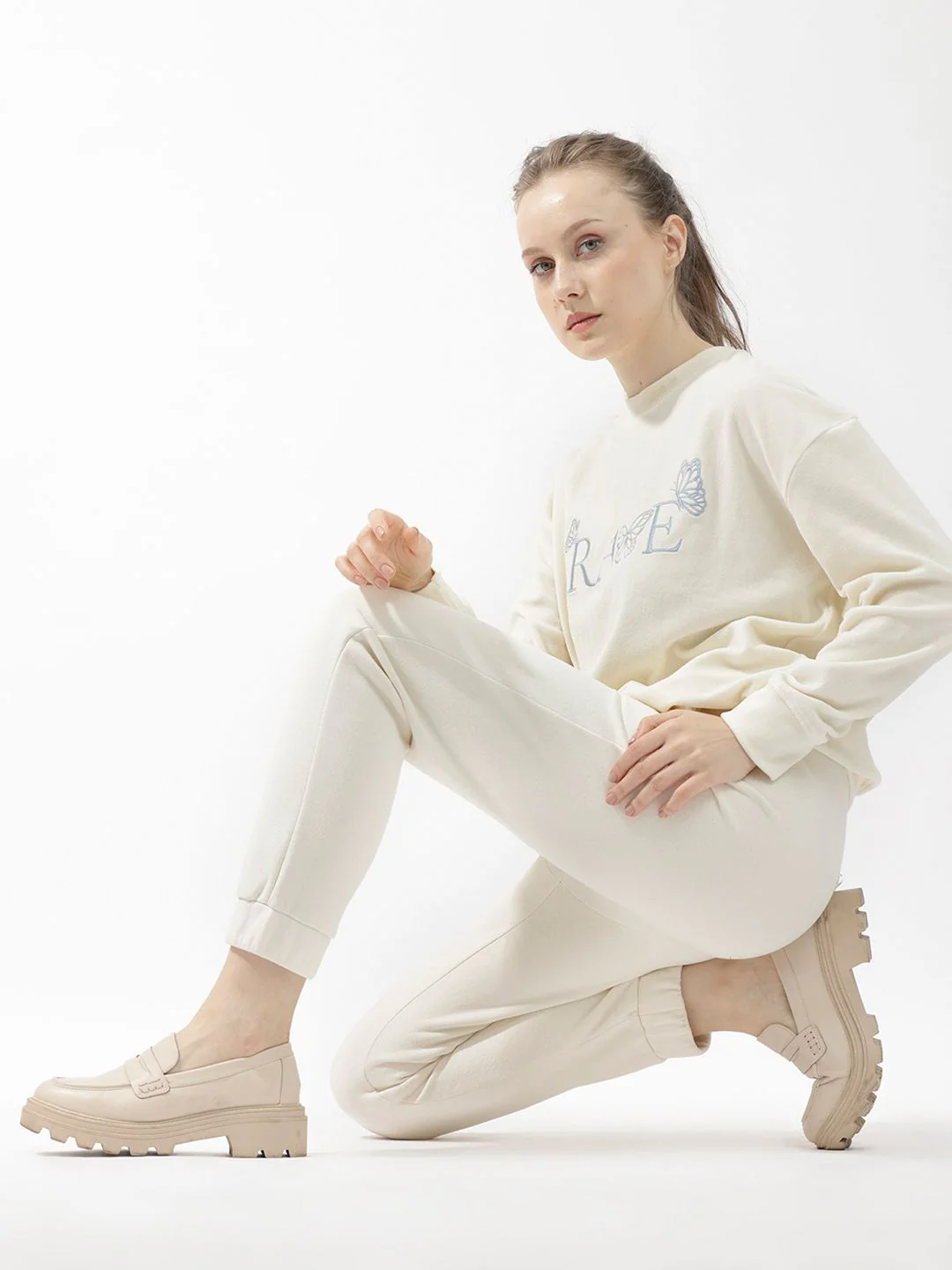 RAREISM Round Neck Embroidered Sweatshirt - Image 2