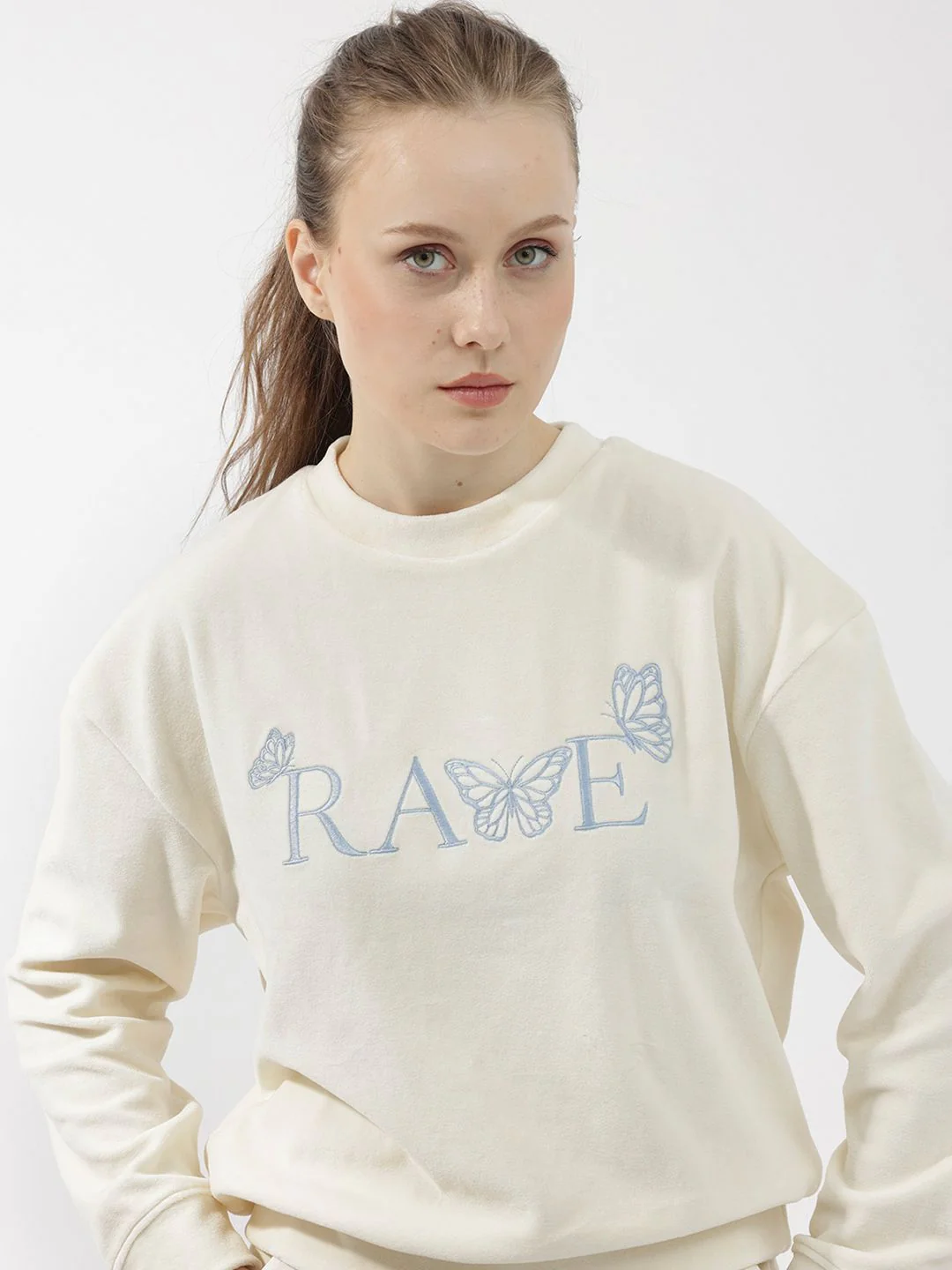 RAREISM Round Neck Embroidered Sweatshirt - Image 3