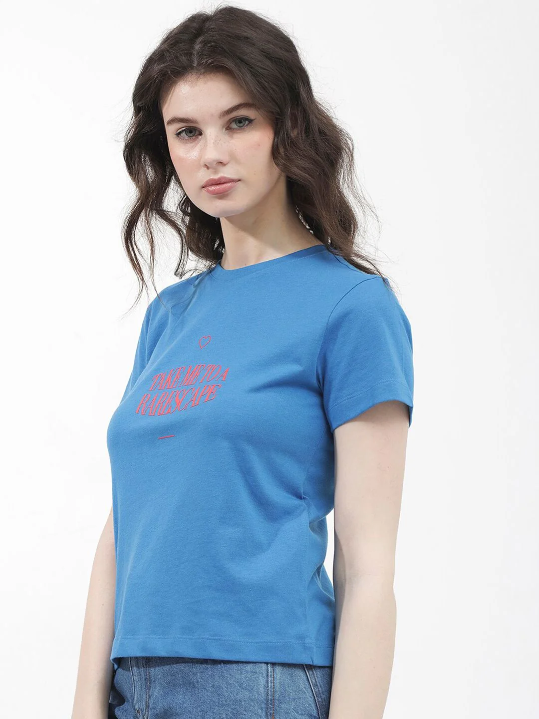 RAREISM Round Neck Short Sleeves Typographic Printed Regular Fit Cotton T-shirt - Image 5