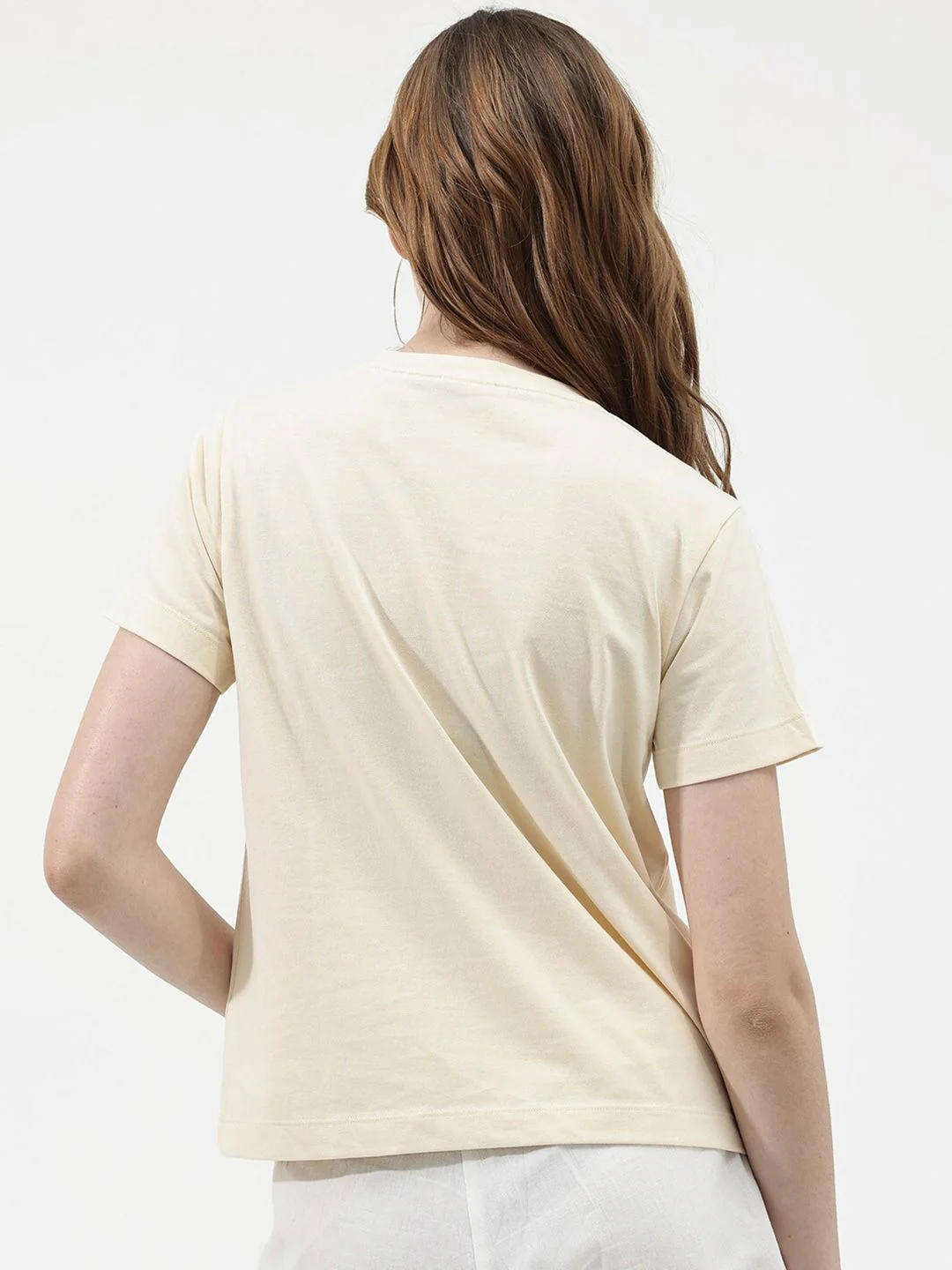 RAREISM Round Neck Typography Printed Drop-Shoulder Sleeves Cotton T-shirt - Image 5