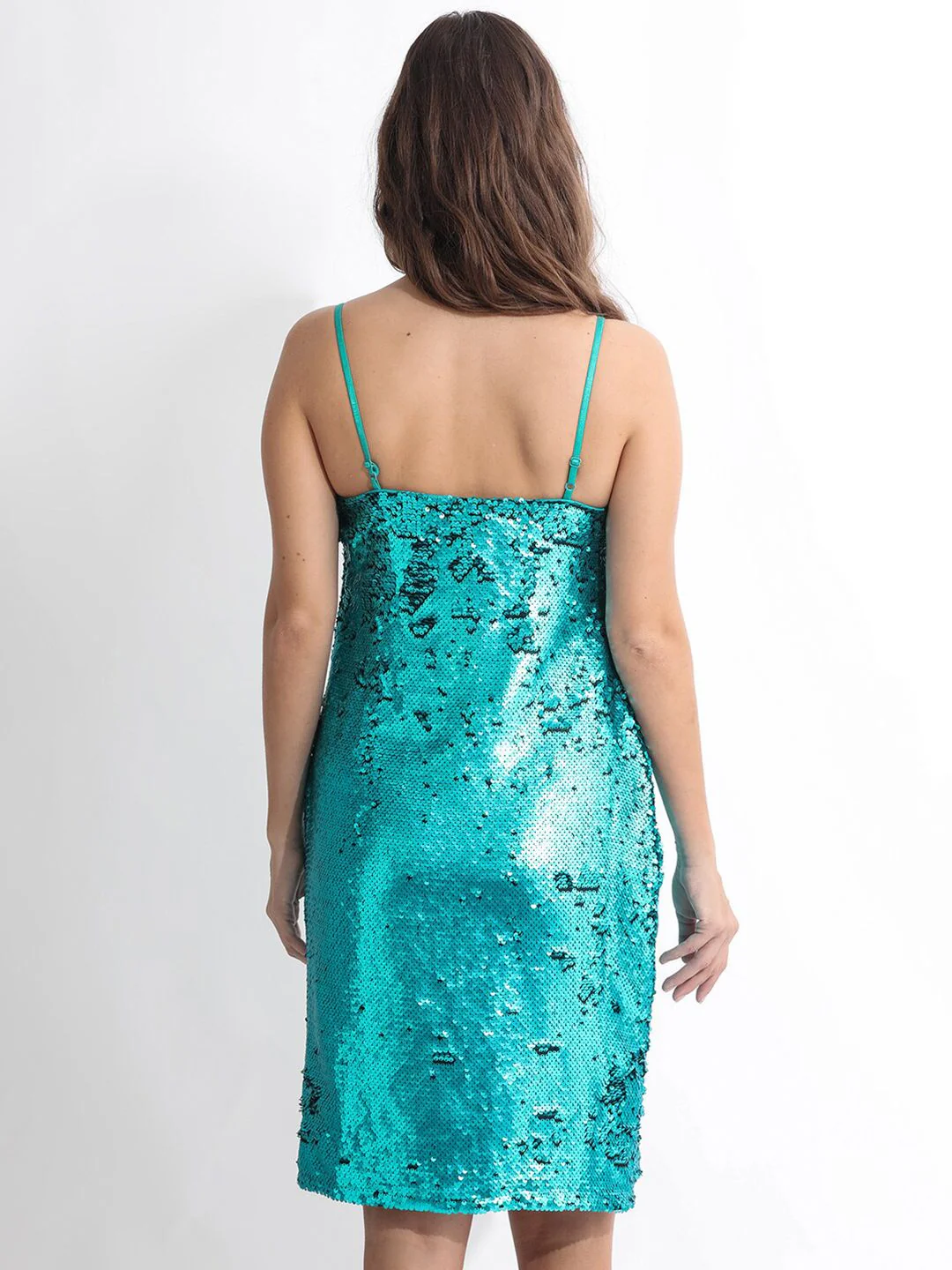 RAREISM Sequin Embellished Shoulder Straps Sheath Dress - Image 4