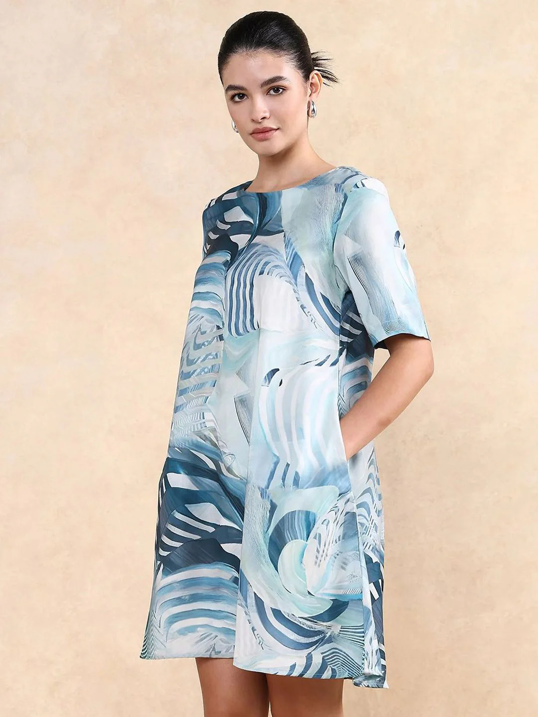 RAREISM Women Abstract Printed A-Line Mini Dress - Image 4