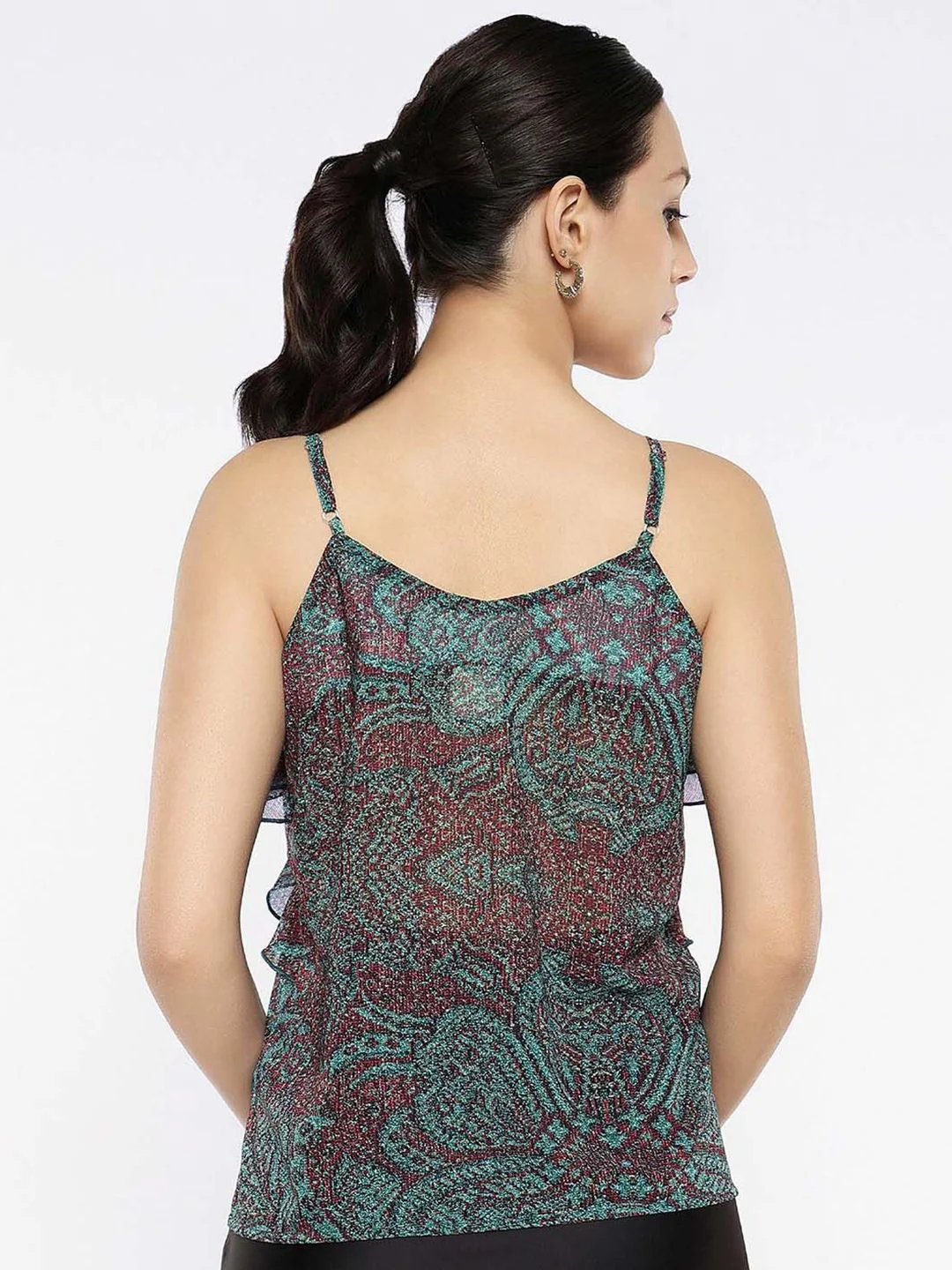 RAREISM Women Abstract Printed Shoulder Straps Top - Image 6