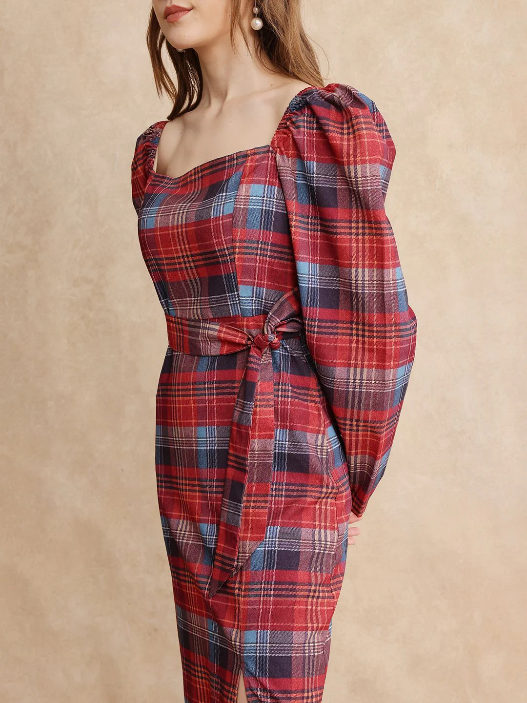 RAREISM Women Checked A-line Midi Dress - Image 2