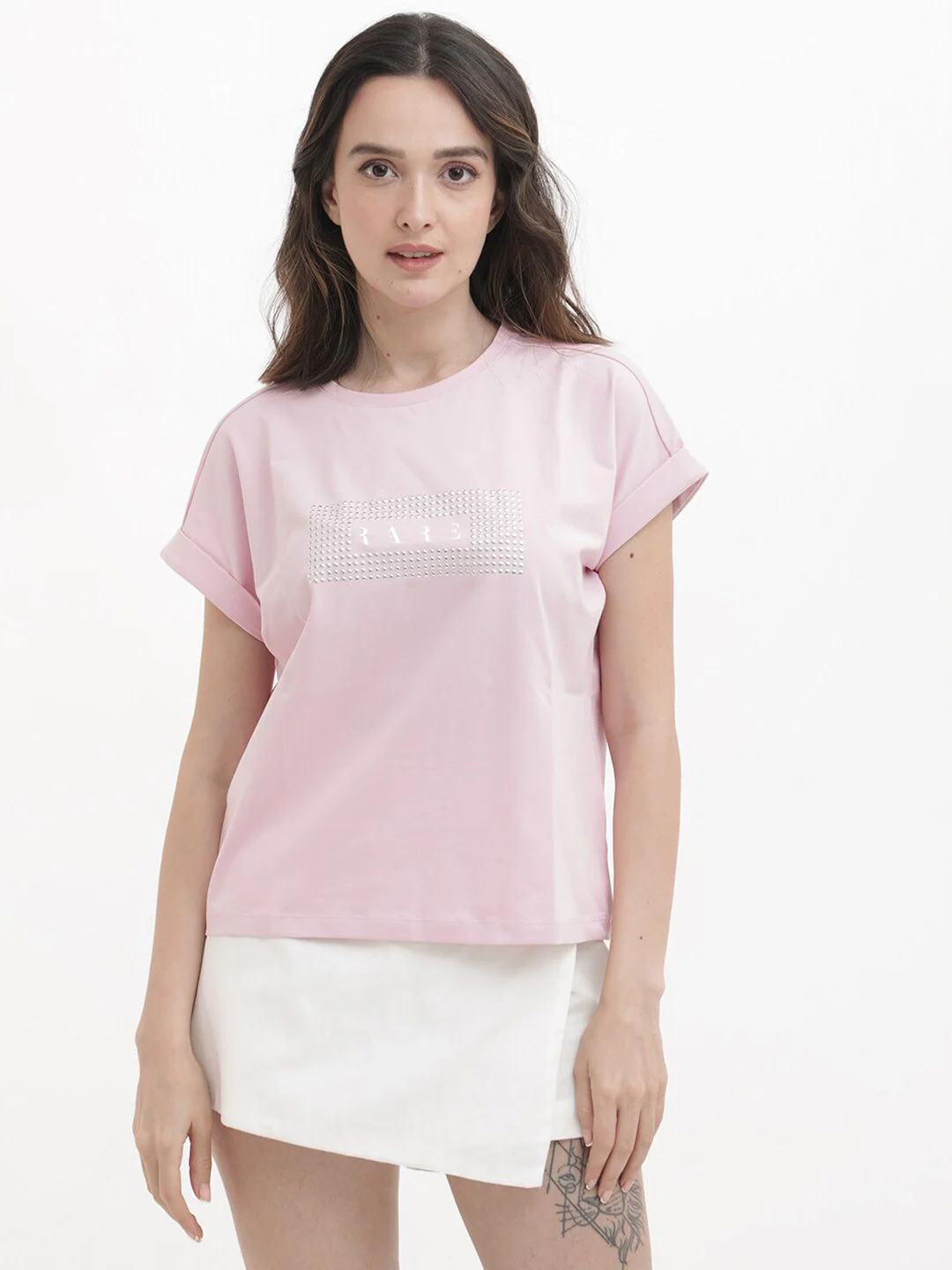RAREISM Women Embellished Extended Sleeves T-shirt
